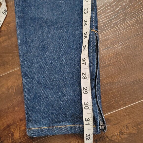 RE/DONE Drainpipe High Rise Jeans Womens 28 Rigid Like Denim Dark Blue - Picture 9 of 9